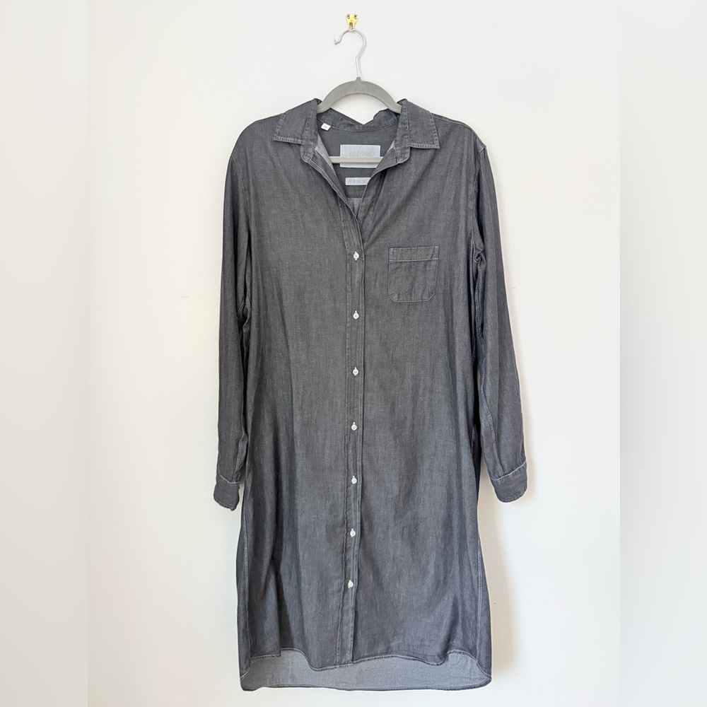 Gray Midi Shirt Dress
